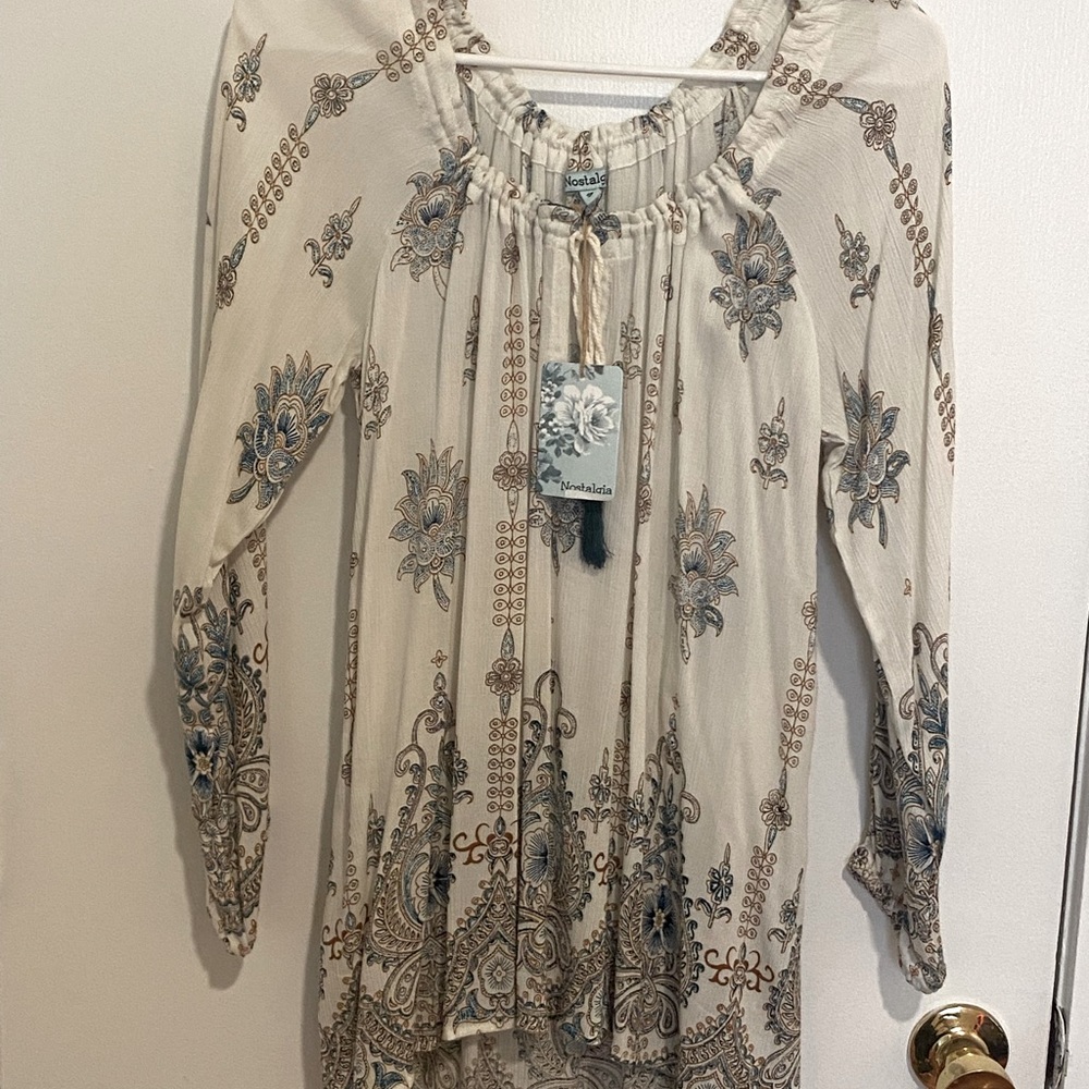 Boho style cold shoulder top